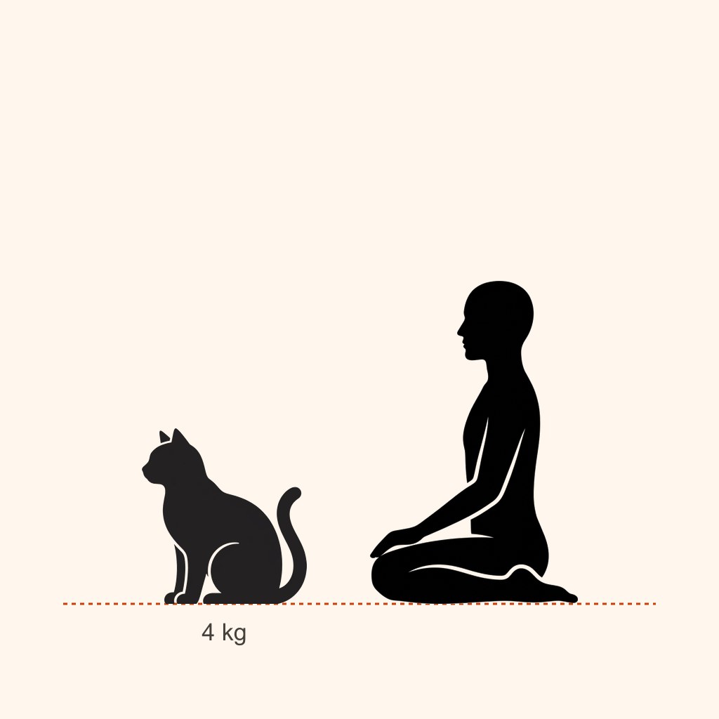 Nebelung için yaklaşık boy karşılaştırması