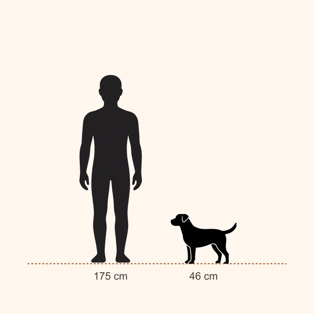 İnsan (175 cm) ile boy karşılaştırması