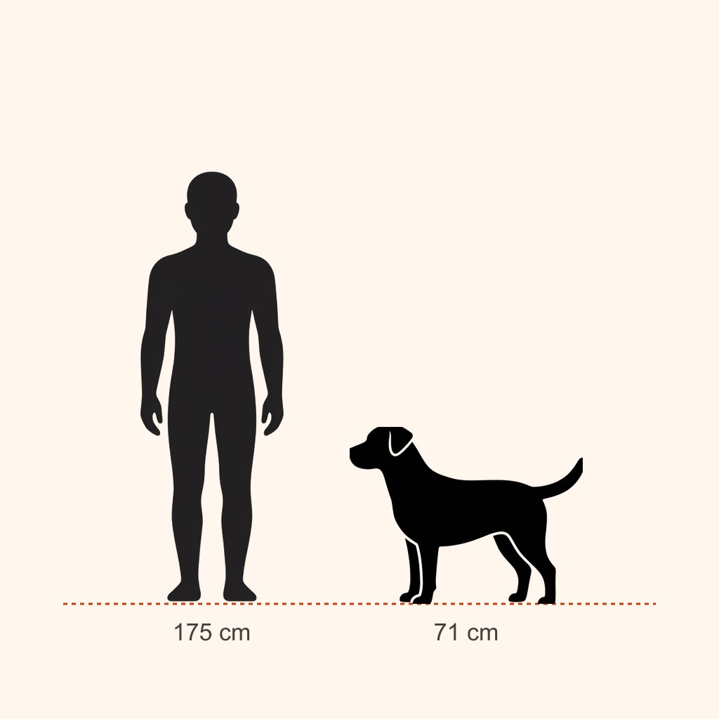 Saint Bernard için yaklaşık boy karşılaştırması