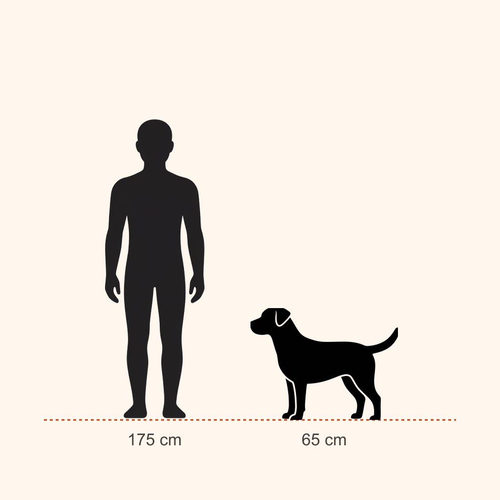 Saluki için yaklaşık boy karşılaştırması