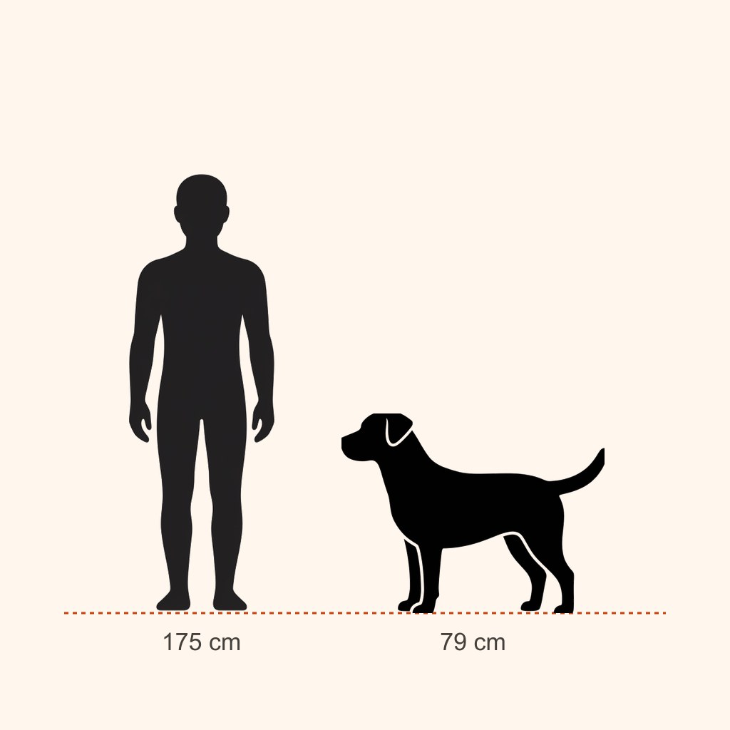 Spanish Mastiff için yaklaşık boy karşılaştırması